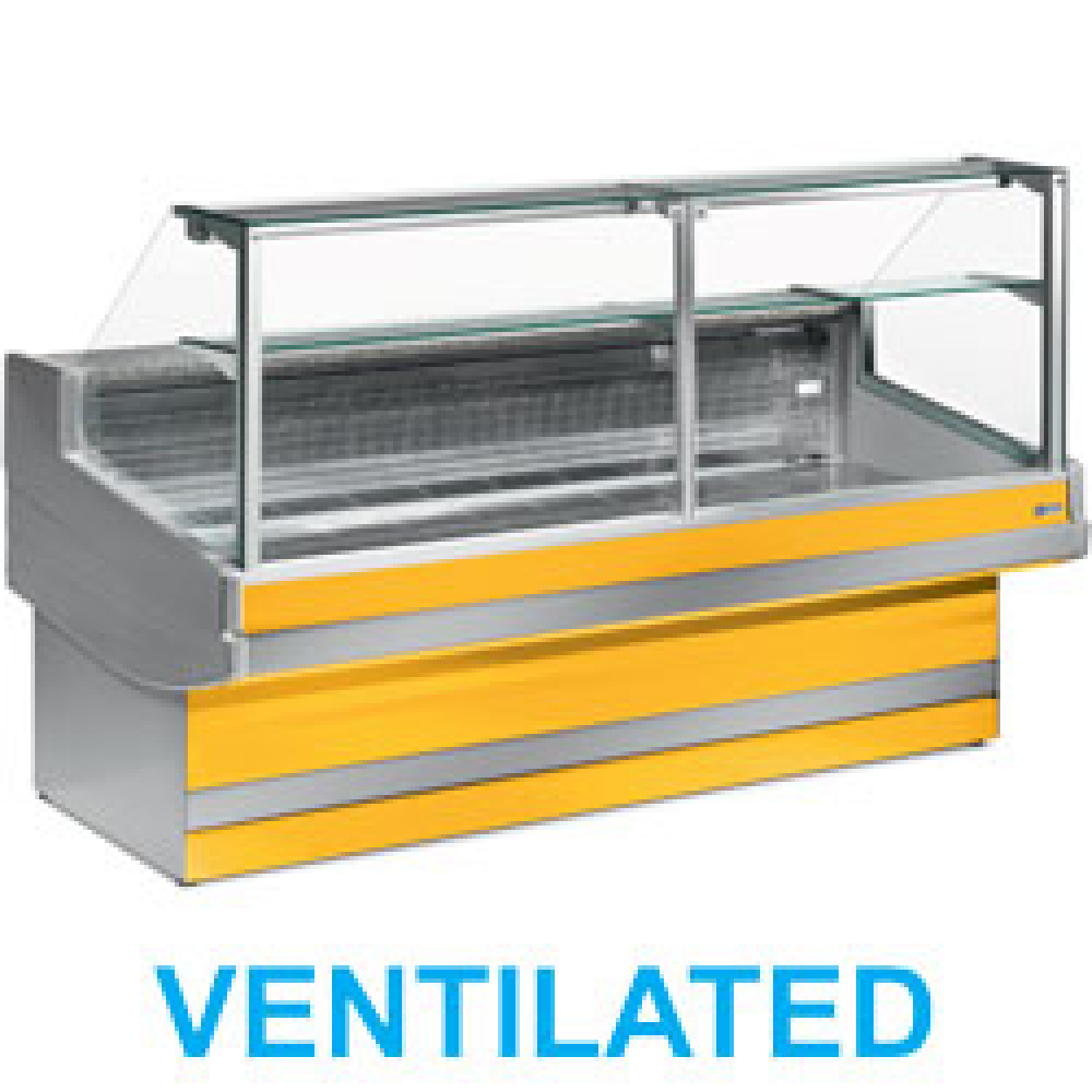 Diamond 3500 / VD / VENTILATED Belüftete Verkaufstheke gekühlt mit gerader Glasscheibe 90°  ohne Reservefach