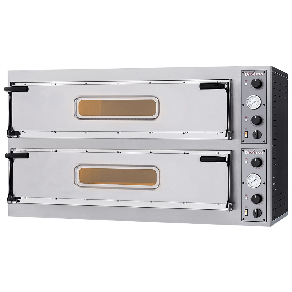 Diverso Pizzaoefen Elektro Ofen 2x 3 Pizzen diam. 350mm, 2 Backkammern