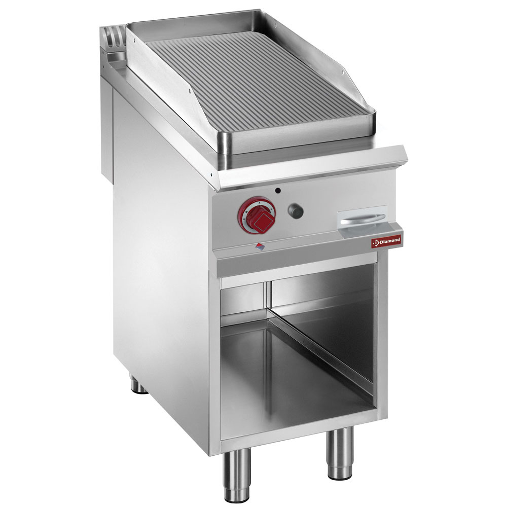 Diamond Kochserie 900 Gas-Grillplatte, gerillt,  Gasmodul 1/2, offener Unterbau