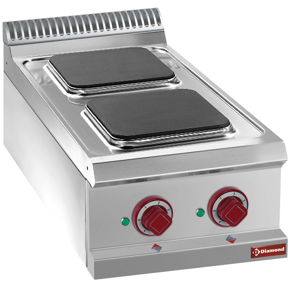 Diamond ELECTRIC Elektro Plattenherd 2 Quadrat Platten -Top-