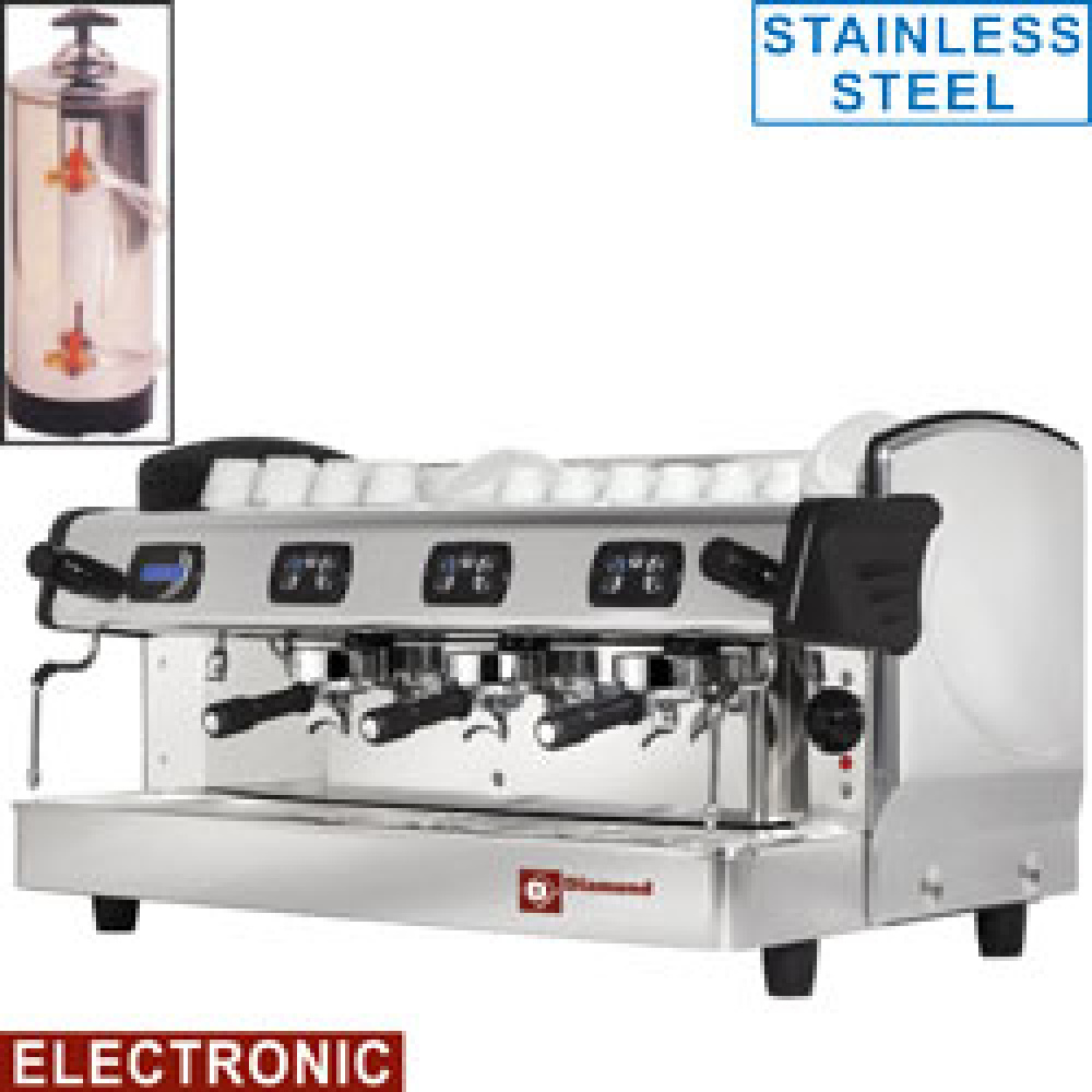 Diamond Espresso-Kaffeemaschinen Kaffee- Expressomaschine, 3 Gruppen mit Anzeige