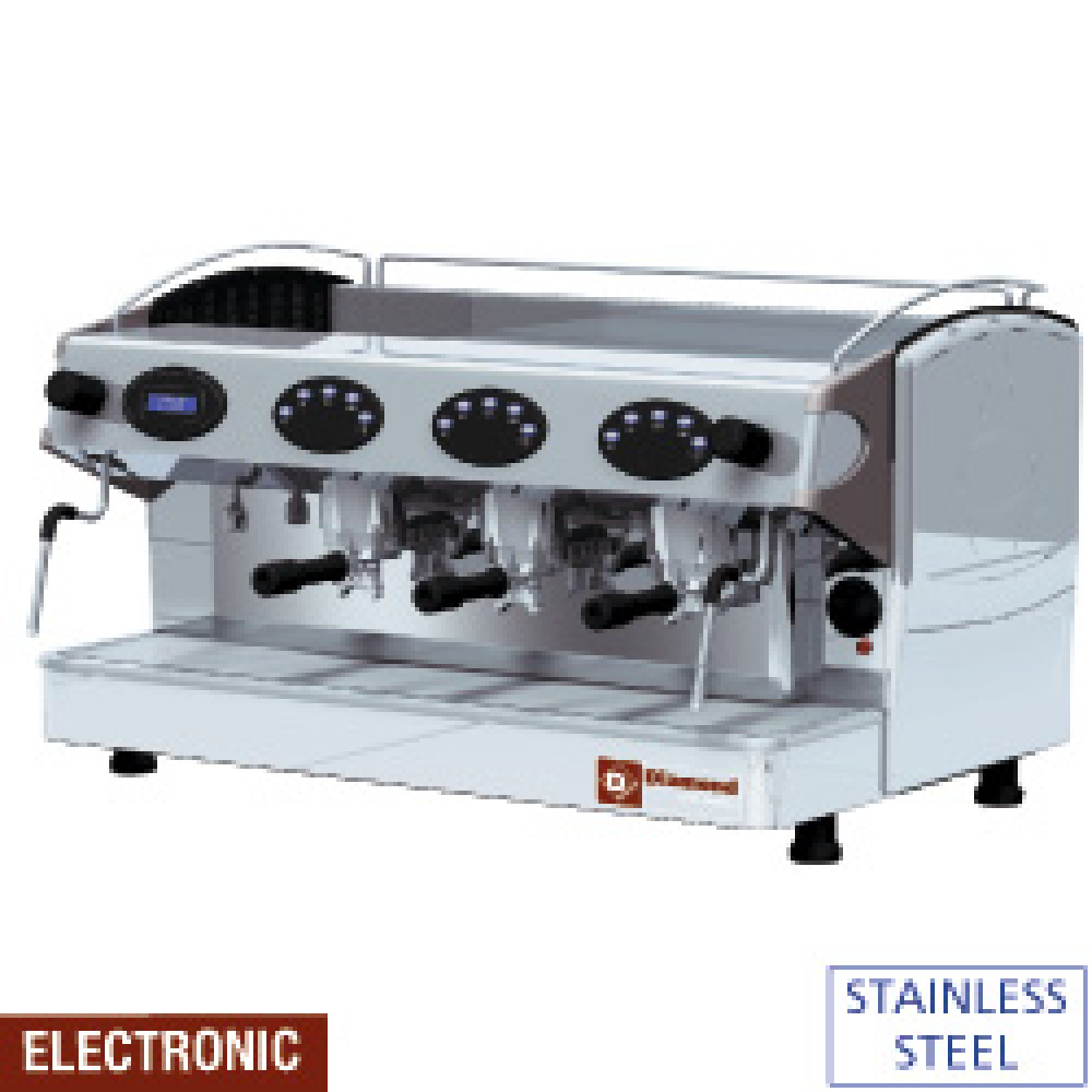 Diamond Espresso-Kaffeemaschinen Expressomaschine, 3-gruppig mit Display