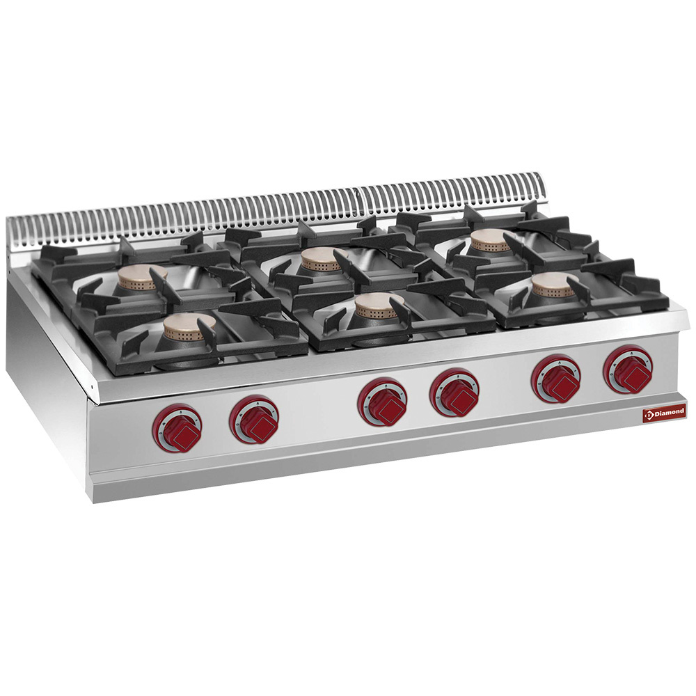 Diamond Kochserie OPTIMA 700 Gasherd mit 6 Brennern -OBERPLATTE-