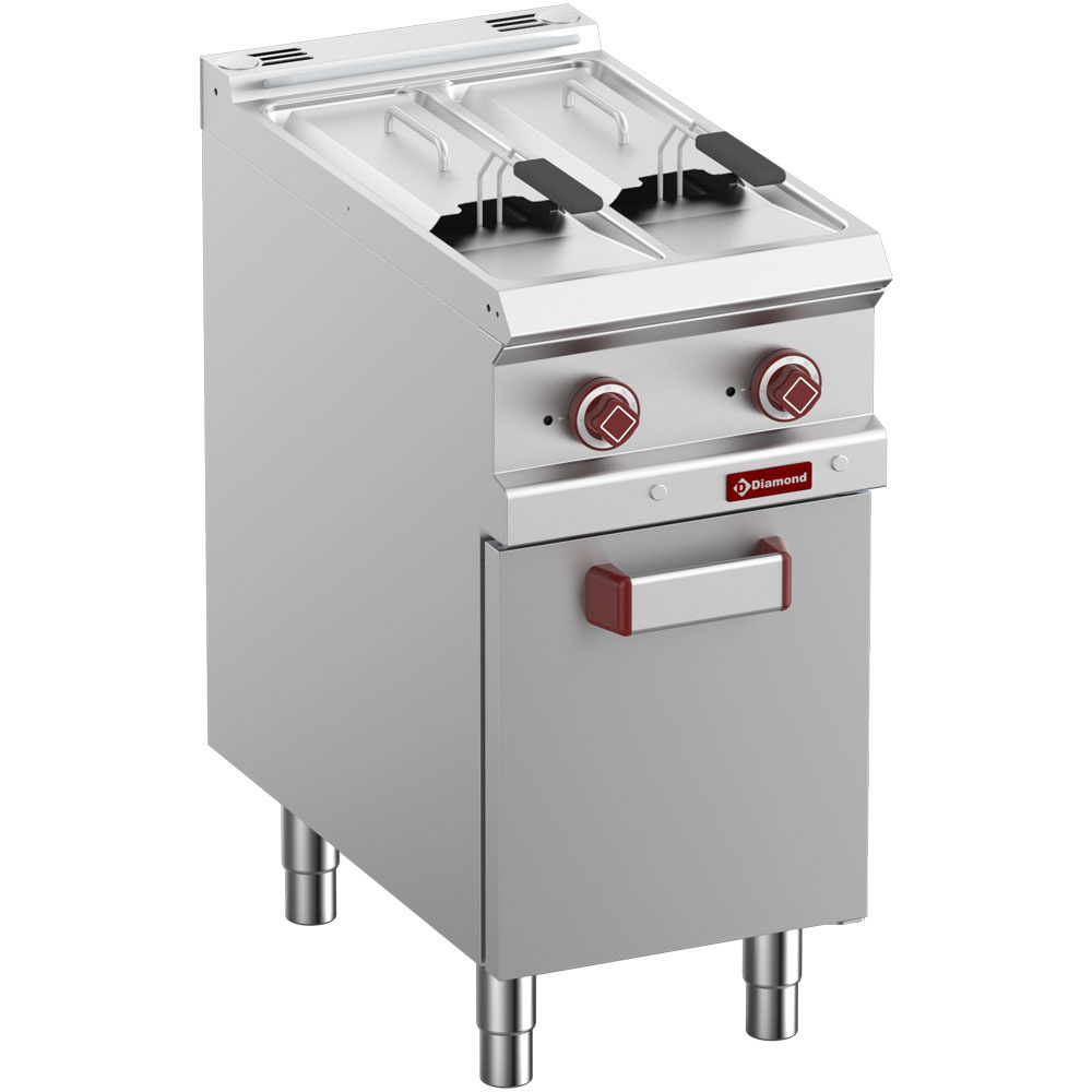 Diamond Kochserie OPTIMA 700 Elektrische Fritteuse, 2 Becken, 7 Liter auf Unterbau