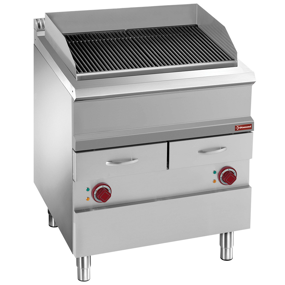 Diamond Kochserie OPTIMA 700 Elektrischer Dampfgrill, "doppelseitiger" Gusseisenrost, Modul 1/1