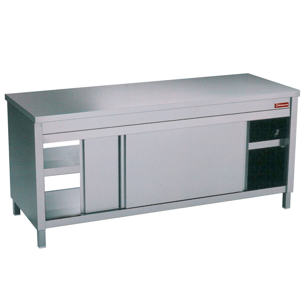 Diamond Edelstahlschrank Neutraler Arbeitsschrank "zentrale Durchreiche"