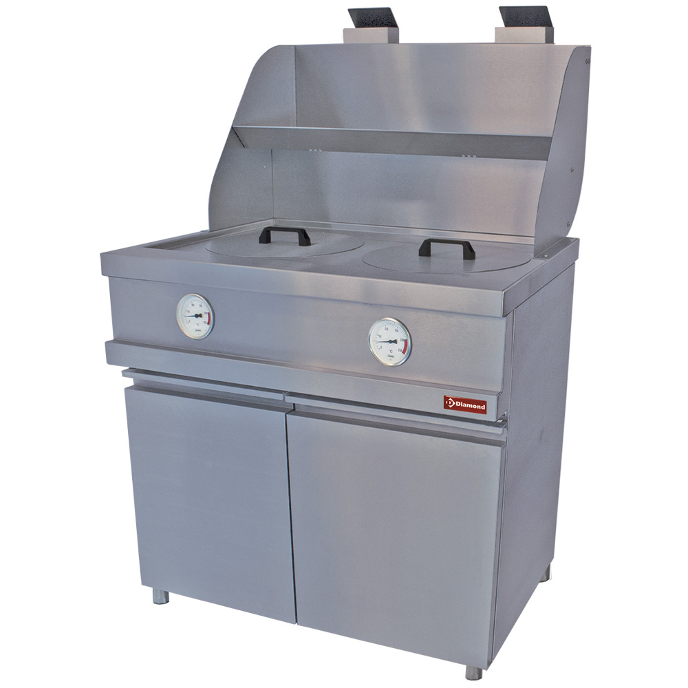 Diamond Friteusen Gas-Fritteuse HEAVY DUTY, 2 runde Becken, mechanisch