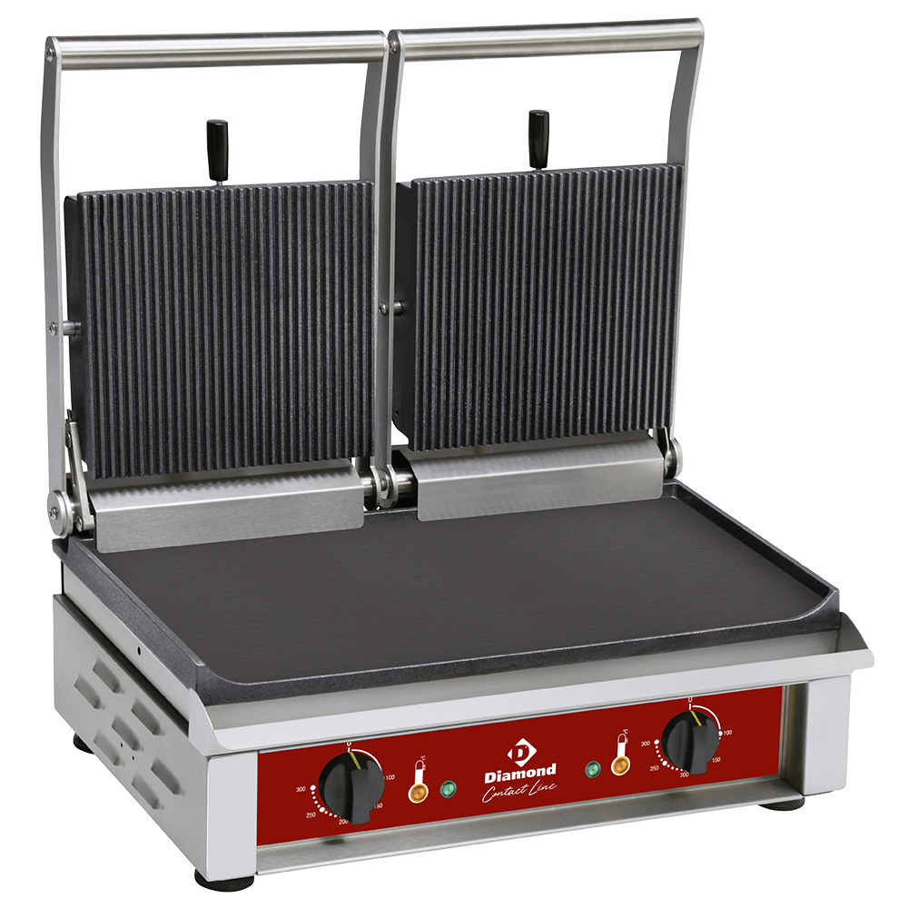 Diamond Panini Kontaktgrill Kontaktgrill DOPPELT, emaillierte Platten