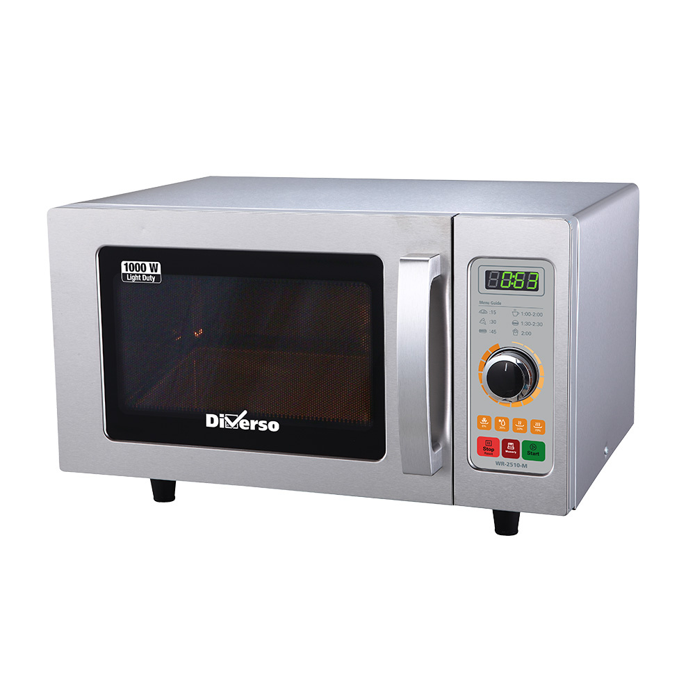 Diverso Mikrowellen Mikrowellenofen aus Edelstahl, 1000 W. (25 Lt), Mechanische