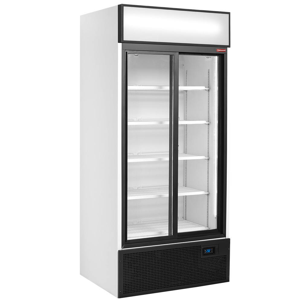 Diamond Vitrines T° positive & negative Getränkevitrine T° positiv, belüftet, 760 Liter, 2 Schiebetüren, mit beleuchtetem Gestell