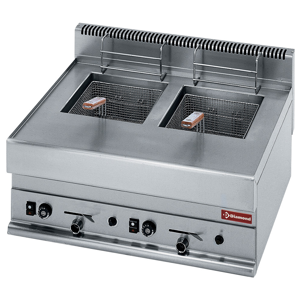 Diamond Kochserie Modular ALPHA 650 Gas Friteuse 2 Becken 8 Liter -Top-