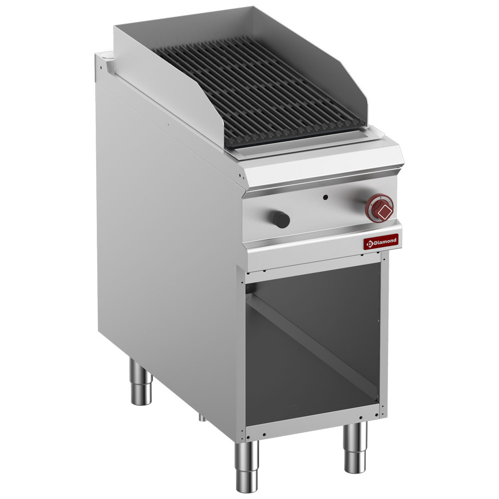 Diamond GAS Lavasteingrill, Modul 1/2, Rost "2 Seiten" aus Gusseisen, offener Unterbau