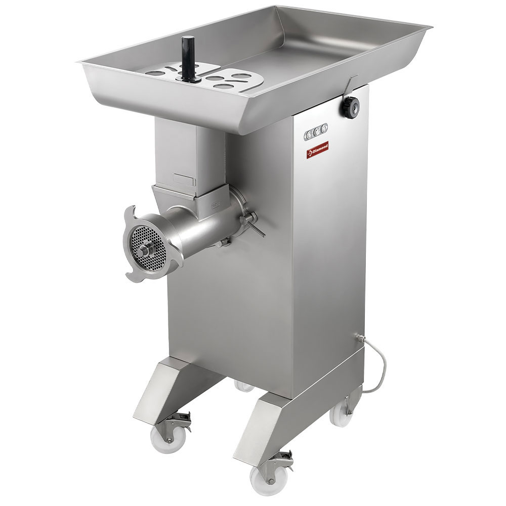Diamond Fleischwolf Standgeraet Edelstahl Fleischwolf N° 42, Ø 4.5 mm, 800/1000 kg/Std, mit Rad