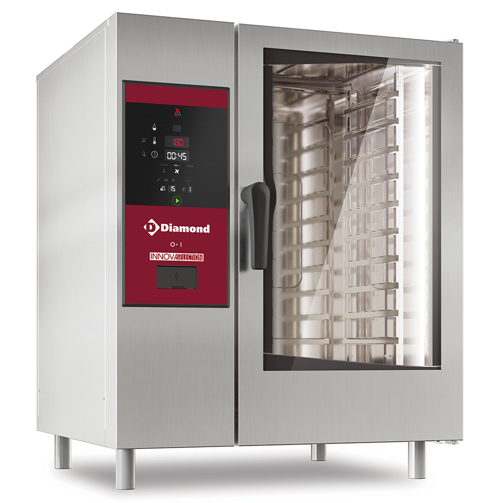 Diamond 10x GN 1/1 - ELECTRIC Elektro Kombidämpfer mit Direkteinspritzung und Konfektion, 10x GN 1/1 + Reinigung