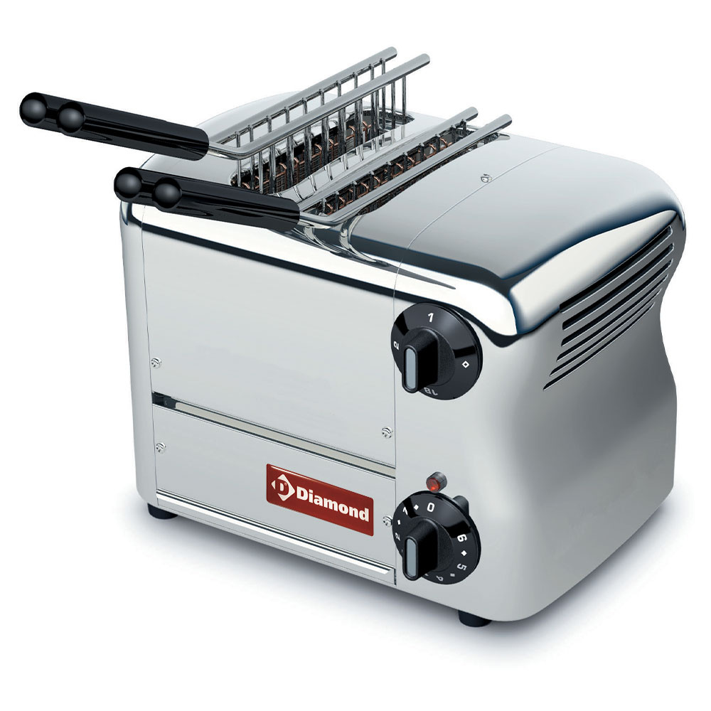 Diamond Toaster Elektro Toaster (croque-monsieur), 2 Zangen - Edelstahl.