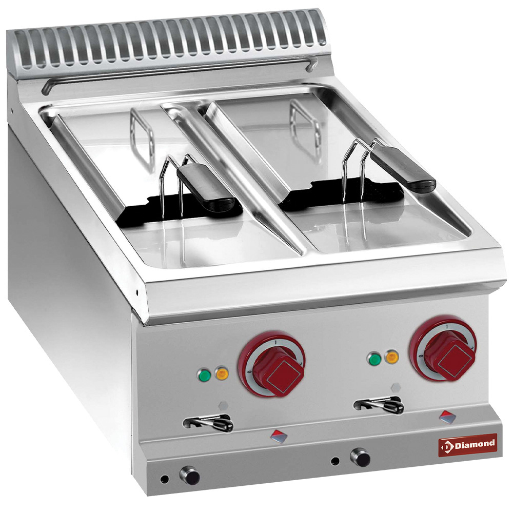 Diamond Kochserie OPTIMA 700 Elektrische Fritteuse, 2 Becken, 6 Liter -OBERPLATTE-