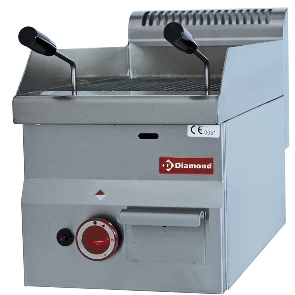 Diamond Kochserie PRO 600 Gas Lavasteingrill mit Rost aus Gusseisen -Top-