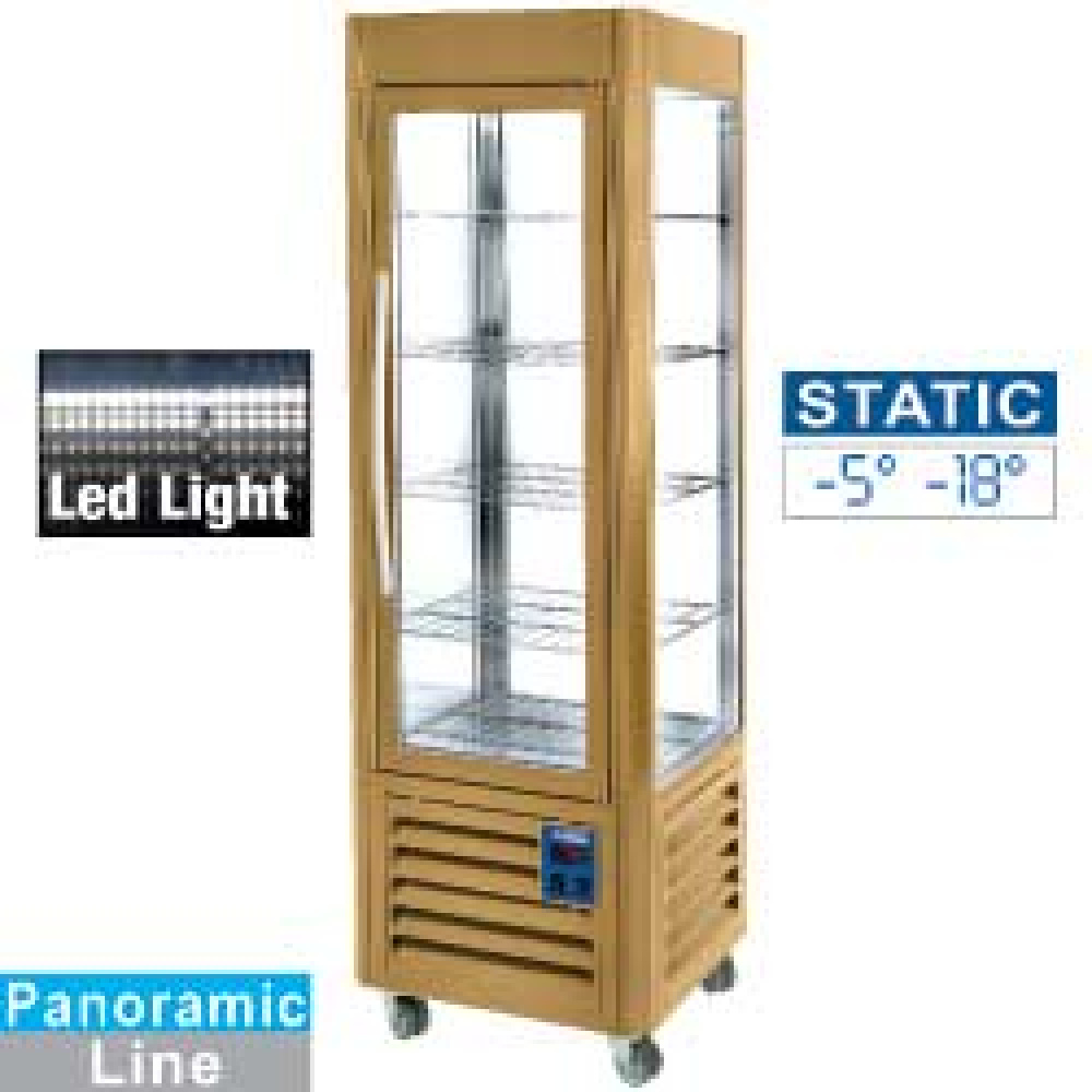 Diamond Vitrines T° positive & negative Panorama vitrine, 5 Ebenen, 360 LT, Gold