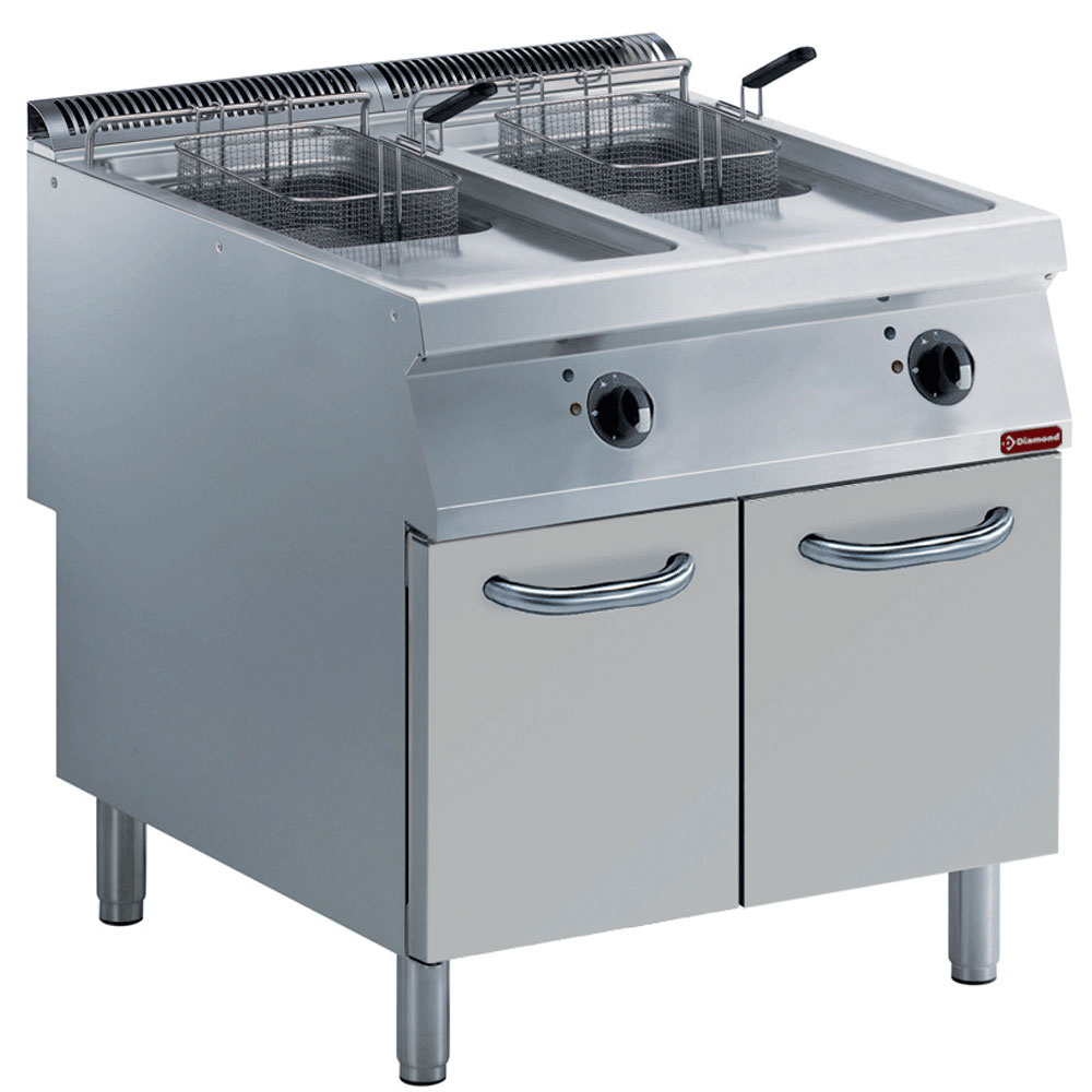 Diamond Kochserie 900+ Elek. Friteuse 2 Becken "Y" je 15 L, externe Brenner, auf Unterschrank