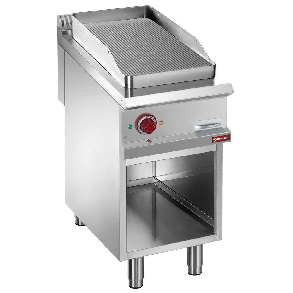 Diamond ELECTRIC Elektro-Grillplatte, gerillt,  Modul 1/2, offener Unterbau.