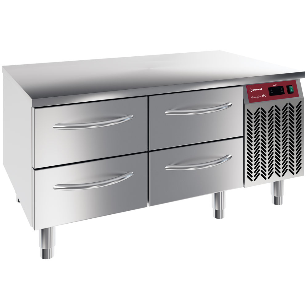 Diamond Unterbaukuehler Kühlunterbau - 4x 1/2 Schubladen GN 1/1- h 100mm