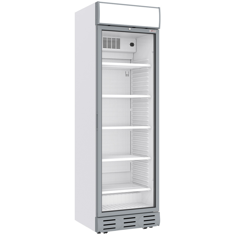 Diverso Vitrines T° positive & negative Belüftete Vitrine positive 382 Liter WEISS mit Leuchtkasten