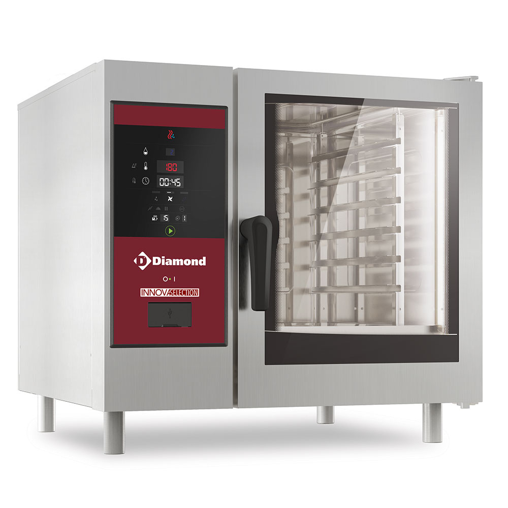 Diamond 6x GN 1/1 - GAS Gasofen mit direkter Dampfzufuhr und Konfektion 6x GN 1/1+ Reinigung