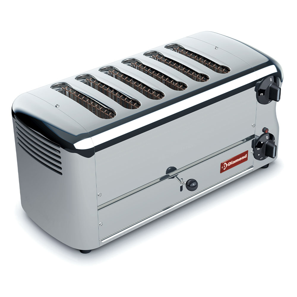 Diamond Toaster Elektro Toaster, 6 Scheiben - Silver