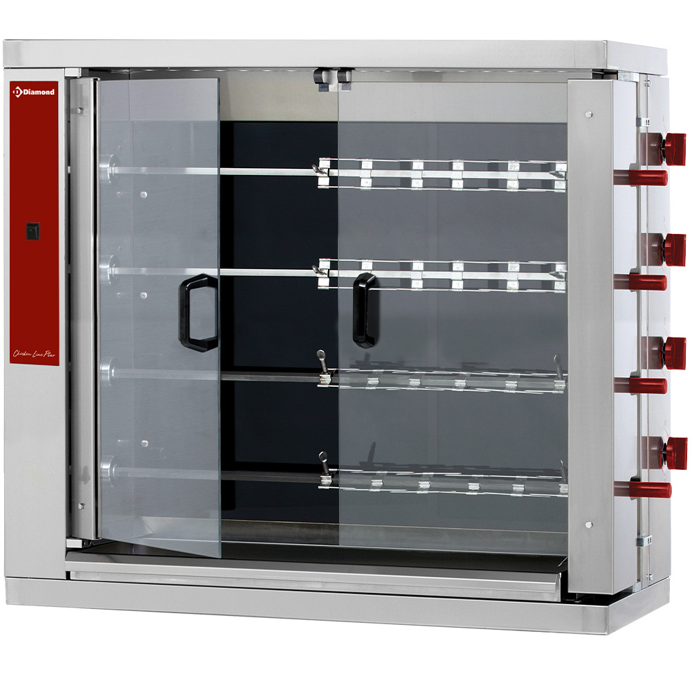 Hähnchengrill Glaskeramik, 4 Spieße (24 Spiese)