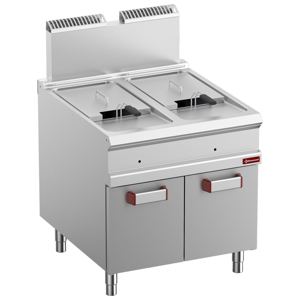 Diamond GAS Gasfritteuse 2 Becken 18 Lit. (2x 18 kW), auf Unterschrank
