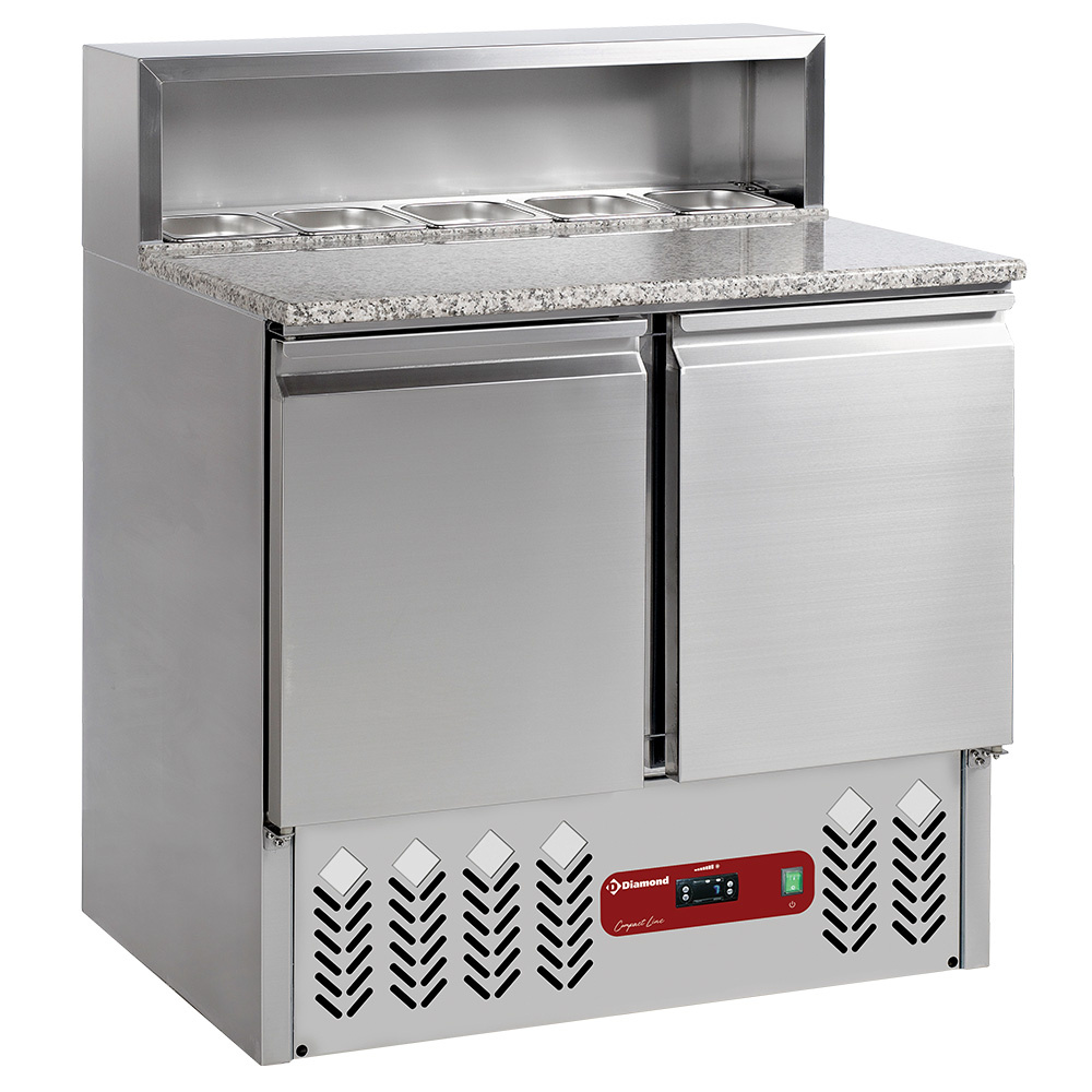 Diamond Khl- und Gefriertische 2-türiger gekühlter Vorbereitungstisch GN 1/1, 240 Lit, gekühlte Struktur 5x GN1/6-150 mm