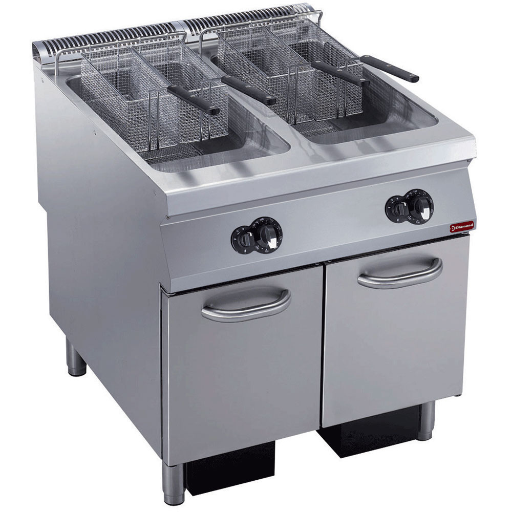 Diamond GAS Gas Friteuse 2 Becken "Y" 23 L, externe Brenner, auf Unterschrank