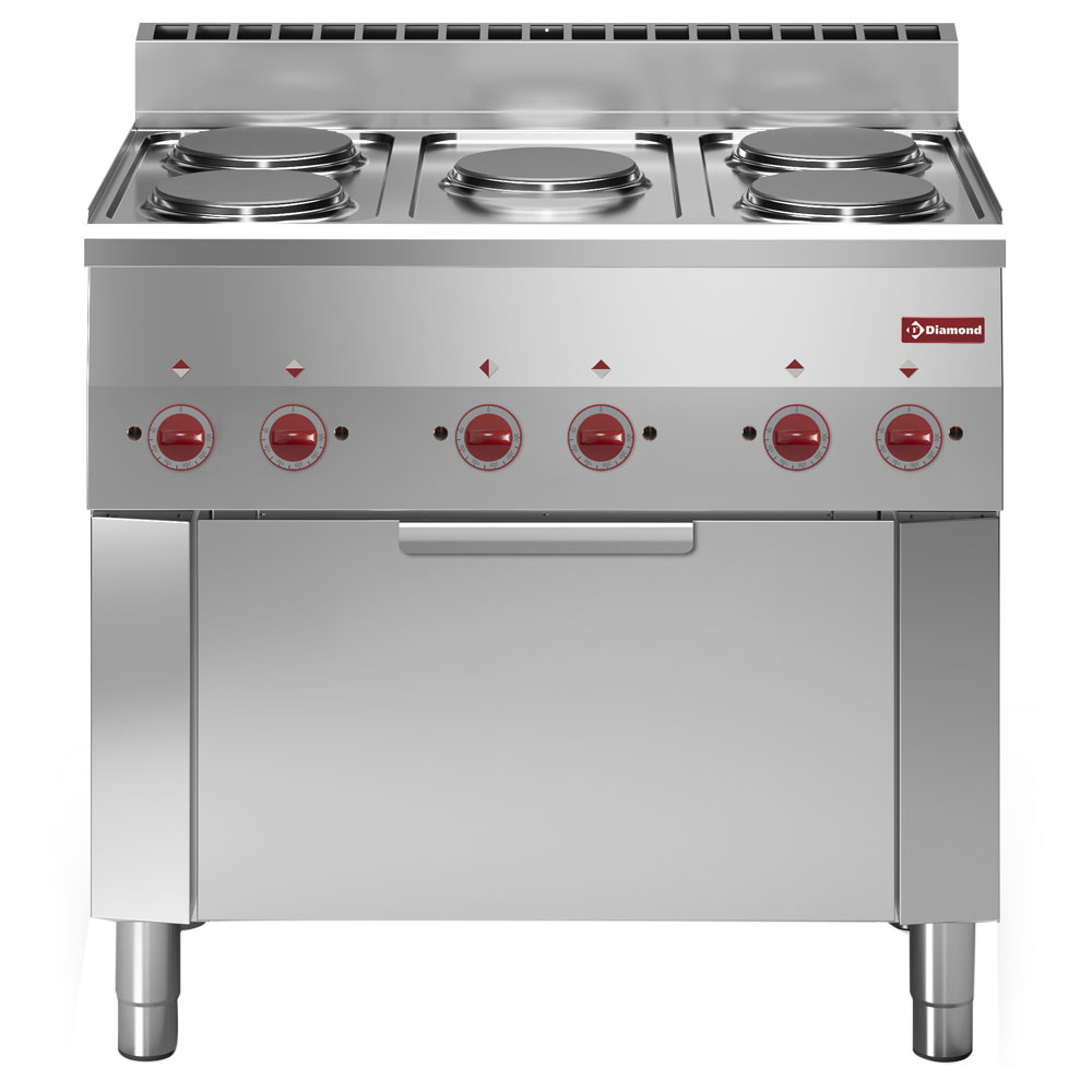 Diamond ELECTRIC Elektroherd 5 Kochplatten und Konvektionsbackofen GN1/1