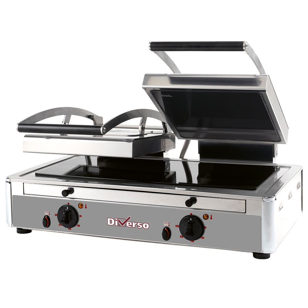 Diverso Panini Kontaktgrill Kontaktgrill Panini DOPPELT Glaskeramik