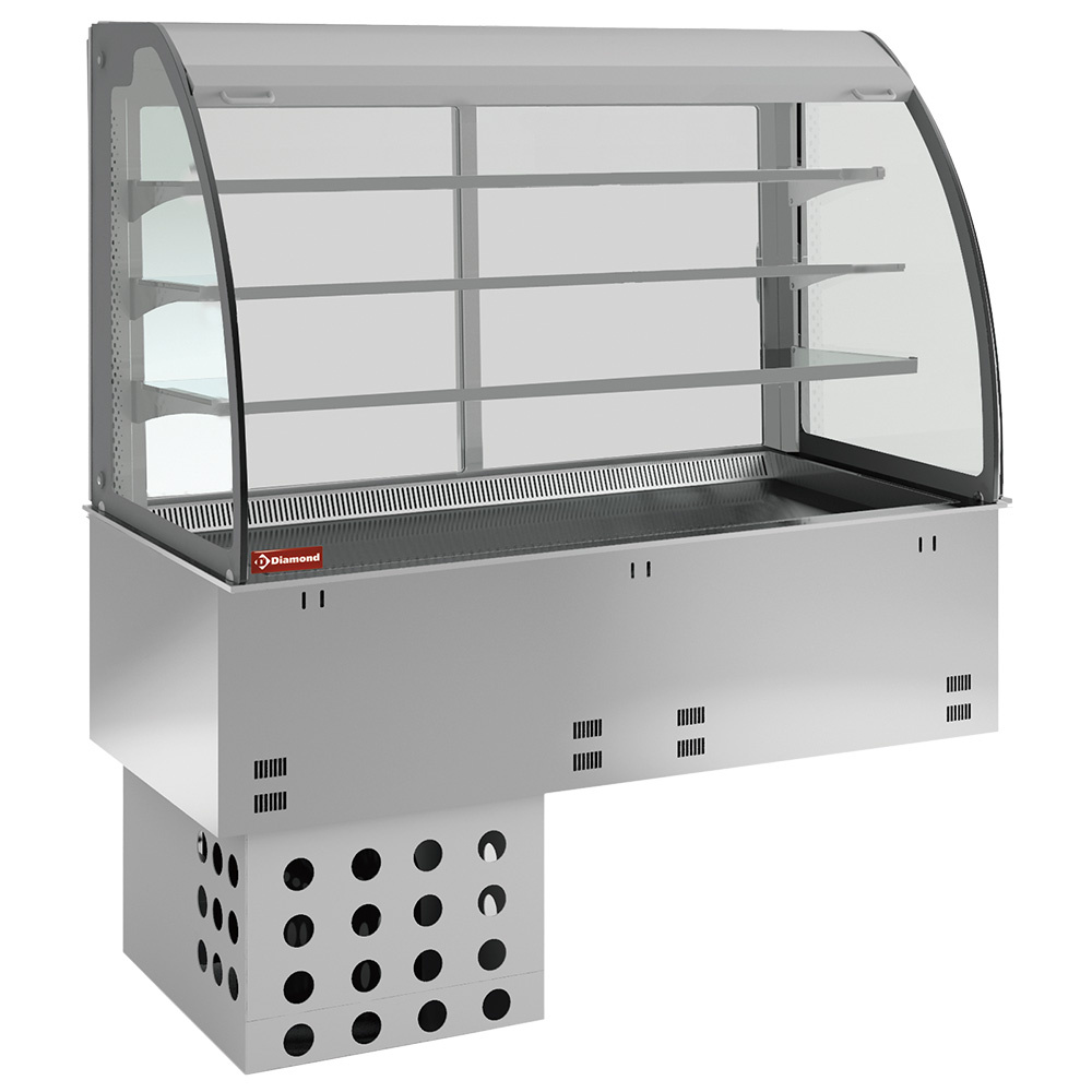 Diamond OPEN Element Kühlwanne und Kühlvitrine auf 3 Ebenen offen (mit Rollo), belüftet, 3x GN 1/1