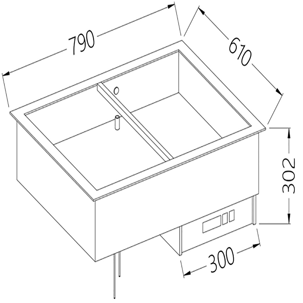 Diamond Self Drop In Element Bain-Marie 2 GN 1/1