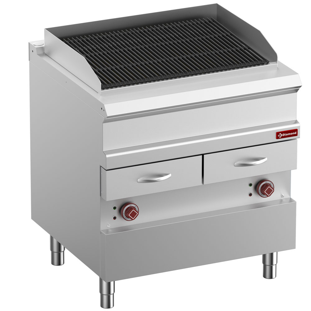 Diamond Kochserie OPTIMA 700 Elektrischer Dampfgrill, "doppelseitiger" Gusseisenrost, Modul 1/1