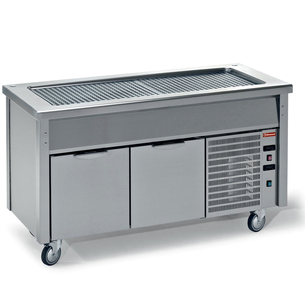 Diamond Modulare Self-service 700 Element mit Kühlplatte auf offenem Unterschrank + räder