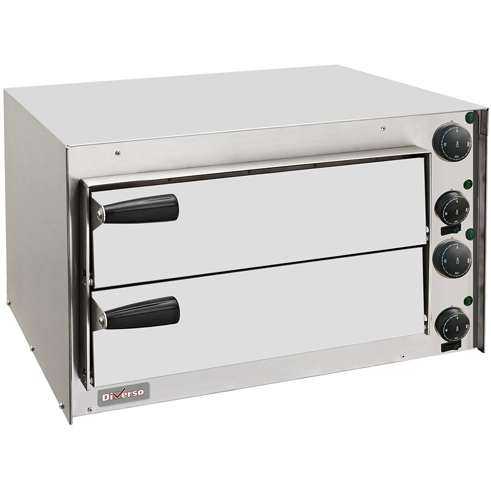 Diverso Pizzaoefen Pizzaofen 350 mm, mit Doppelkammer