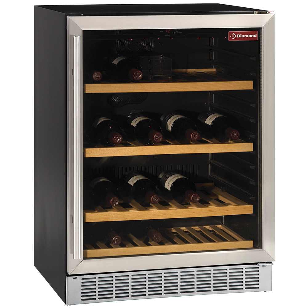 Diamond Weinschraenke Weinkeller Vitrine, belüftet, 160 Lt., BLACK