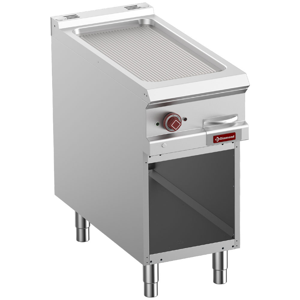 Diamond ELECTRIC Elektro-Grillplatte, gerillt,  Modul 1/2, offener Unterbau.