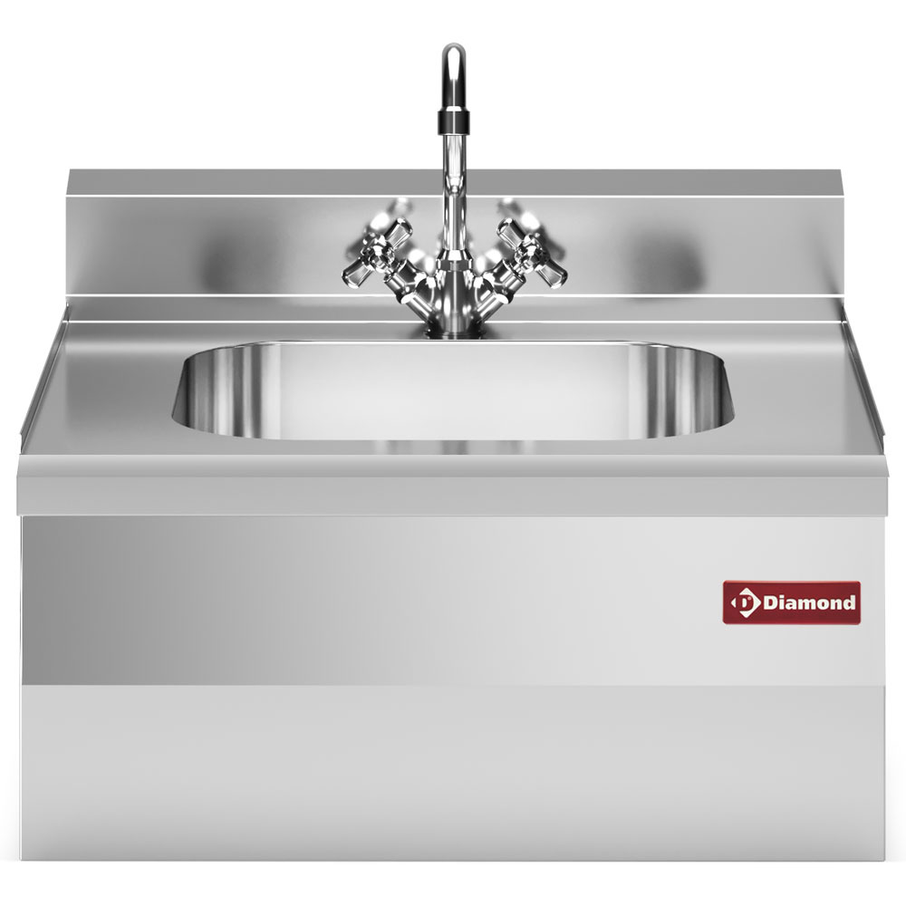 Diamond NEUTRAL Spülbecken 400x400xh200 mit Mischbatterie und Abwasserrohr