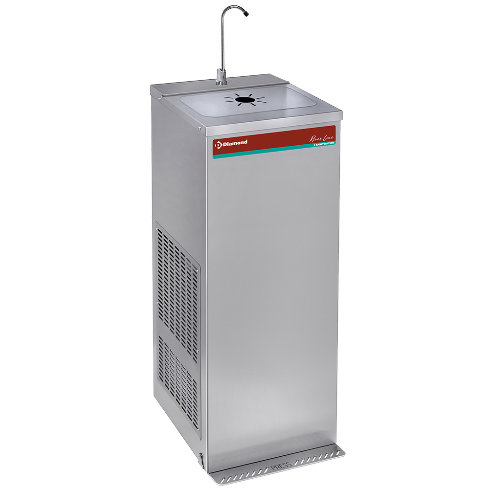Diamond Springbrunnen & Wasserkuehler Pedalbetriebener Kühlbrunnen, Edelstahl, 35 Liter/Stunde