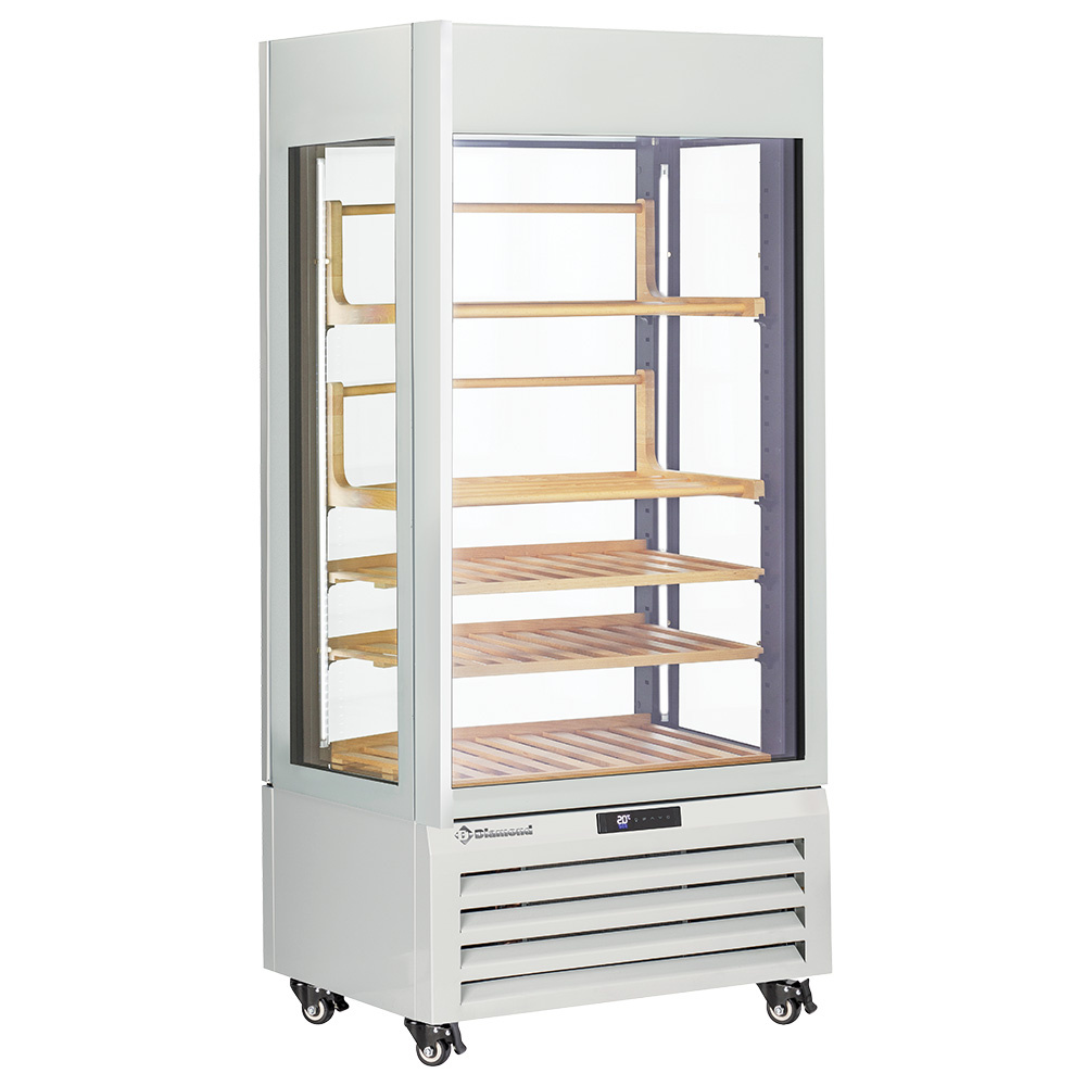 Diamond 600 Lt / WINE Vollverglaste Vitrine" 600 l, 1 Ebene + 4 Regale, belüftet - WINE - WEISS
