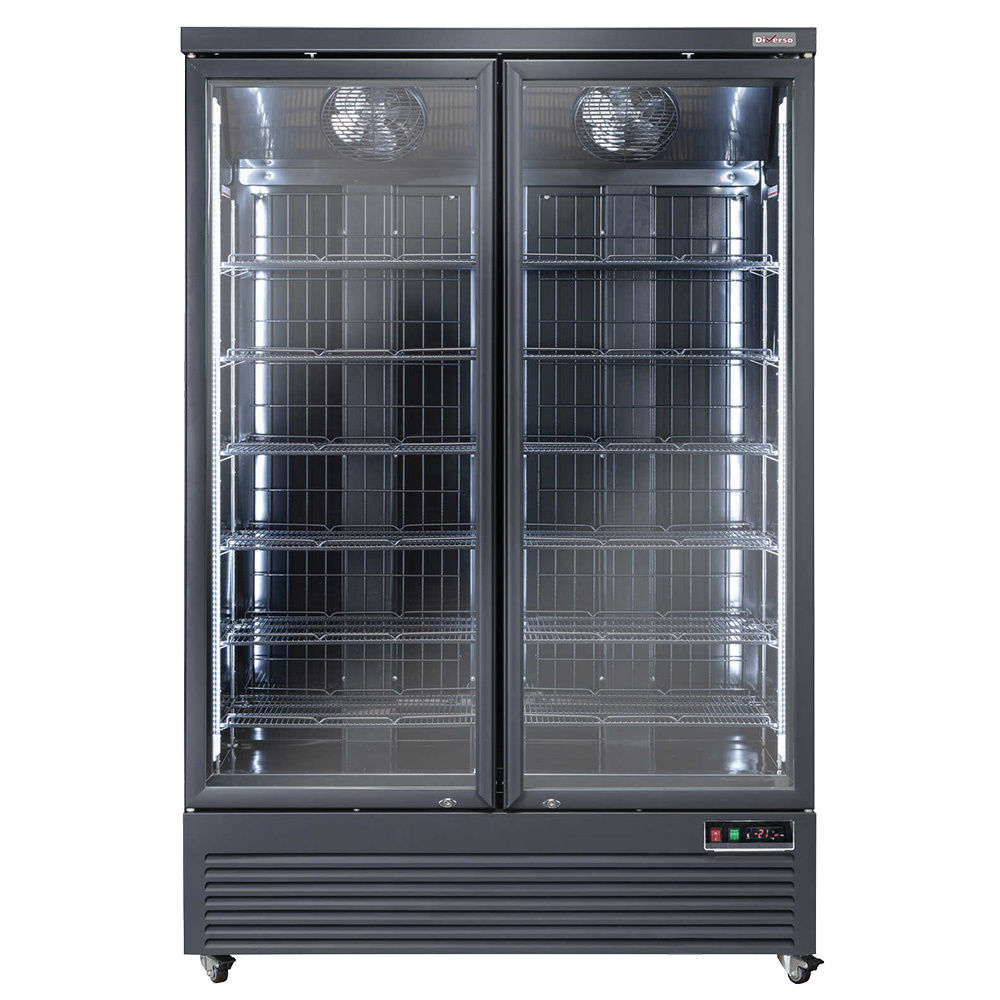 Diverso Vitrines T° positive & negative Vertikaler Gefrierschrank-Vitrine, 1084 Liter - SCHWARZ