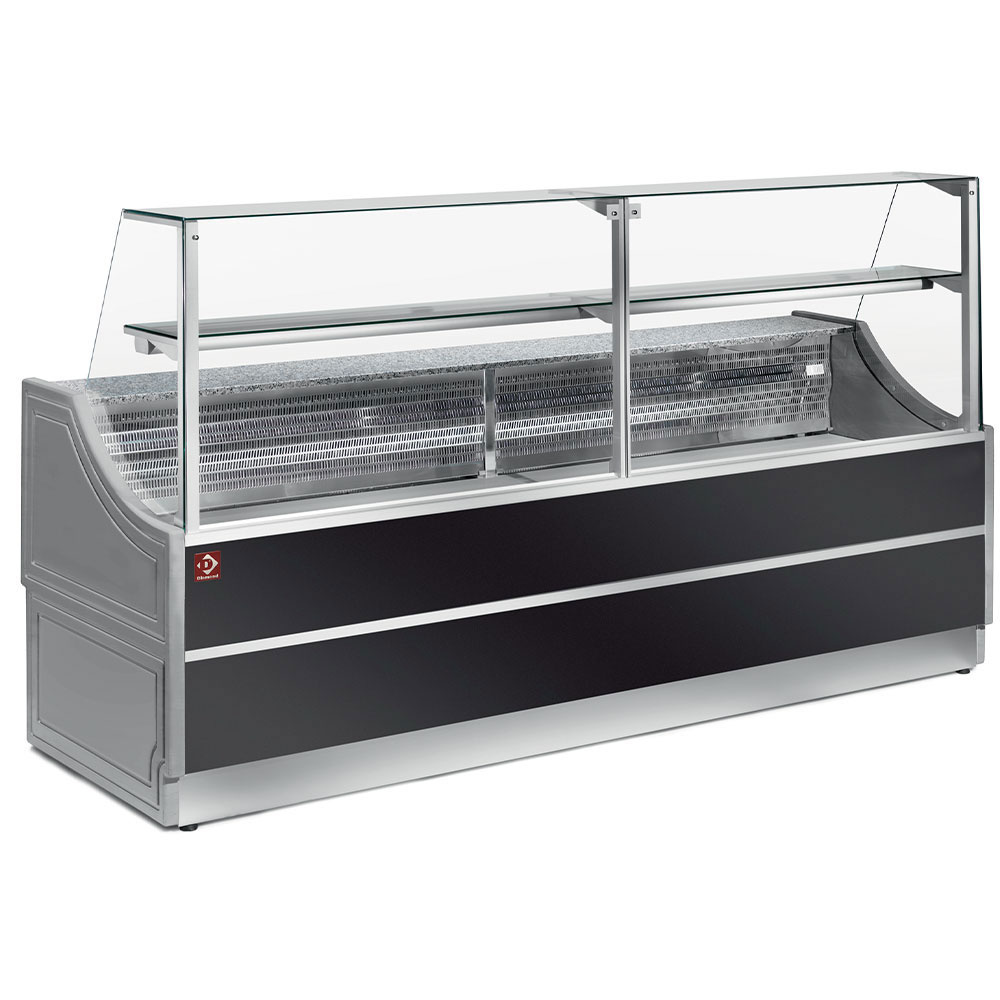 Diamond 1000 / VD / PASTRY Gekühlte Verkaufstheke gerade Glasscheibe 90°, ohne Reservefach