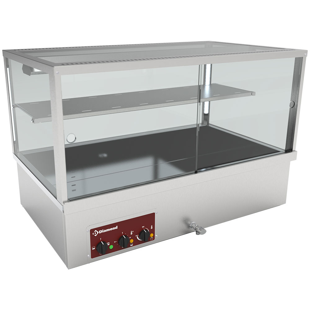 Diamond Warme Vitrinen Wärmevitrine, Bain-Marie, 3 GN 1/1 Panorama