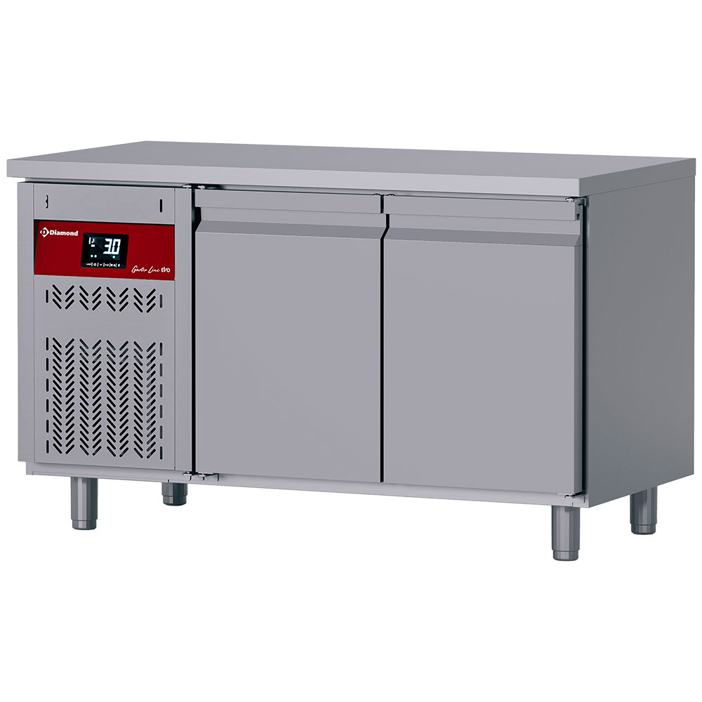 Diamond 700 MM / GN 1/1 Umluft - Kühltisch , 2 Türen GN 1/1, 260 Lit. Motor links