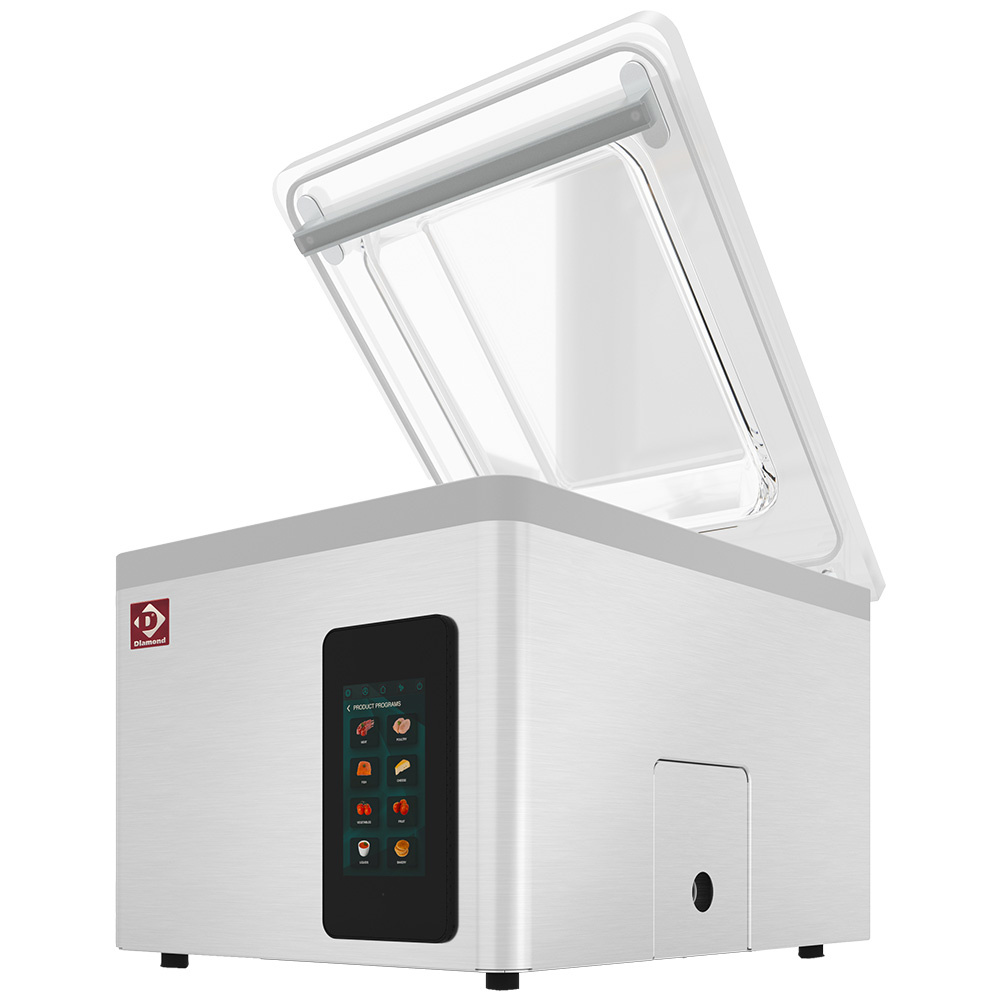 Diamond INTELLIGENT VACUUM PACK. Vakuummaschine, Edelstahltank 460x420xh180 mm. 21 m3/h TOUCH-Bildschirm
