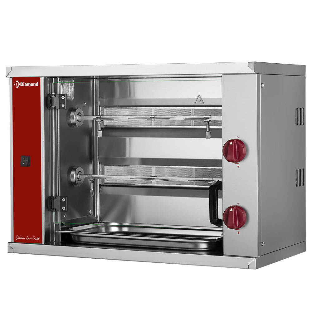 Diamond Hähnchengrill Hähnchengrill Gas (klein), 2 Spieße, (6 Hähnchen)  SMALL
